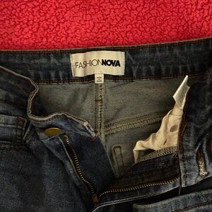 Fashion Nova Dark Blue Denim Pants